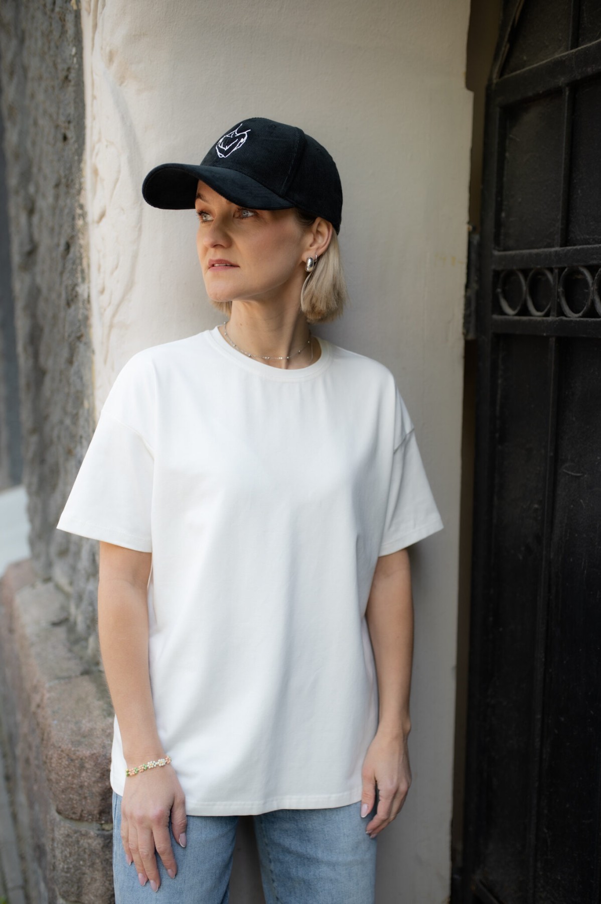 Sieviešu T-krekls TRU:DE, XS, S, M, L, XL, baltā krāsā