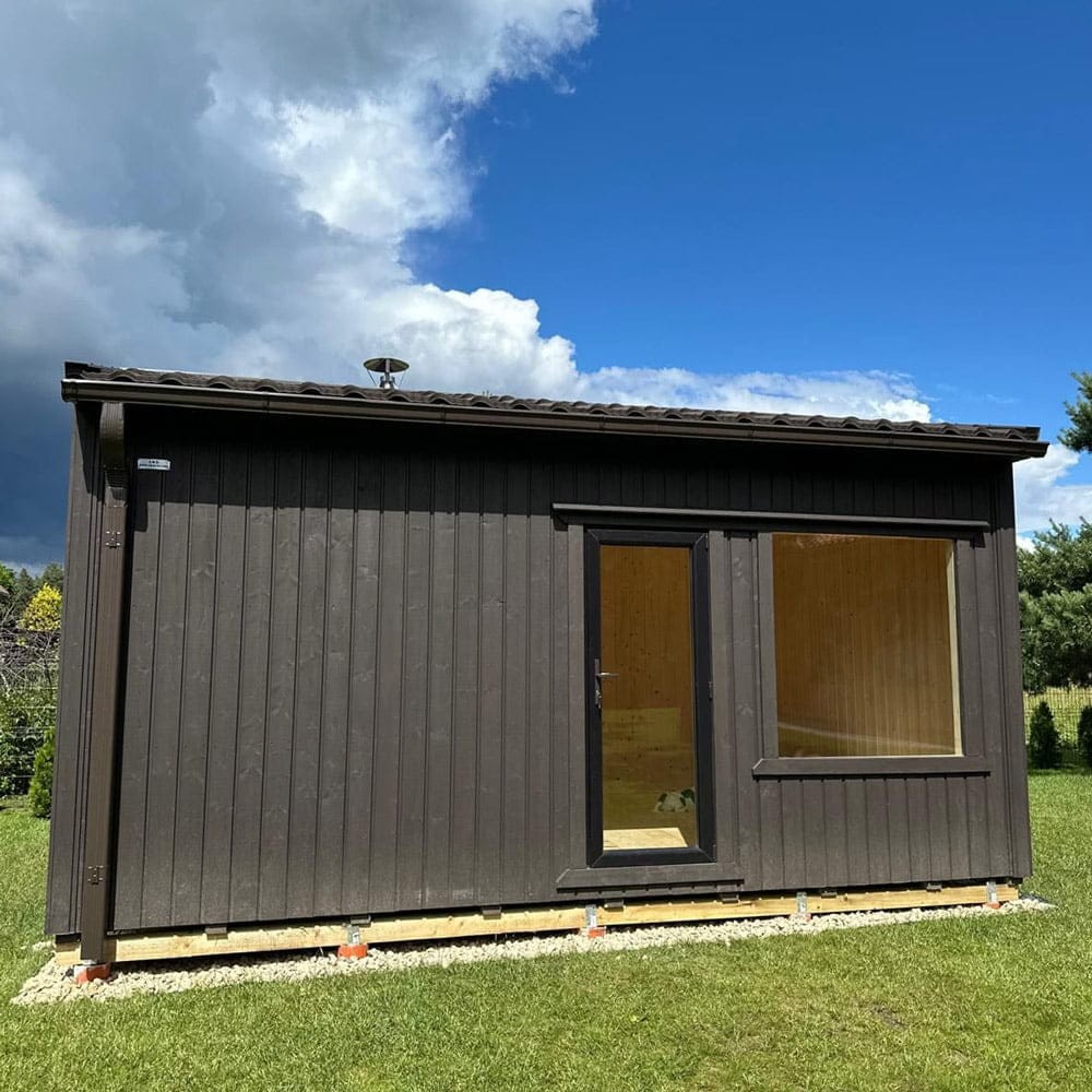 Karkasa pirts, malkas krāsns, 16,5 m², 8 personām