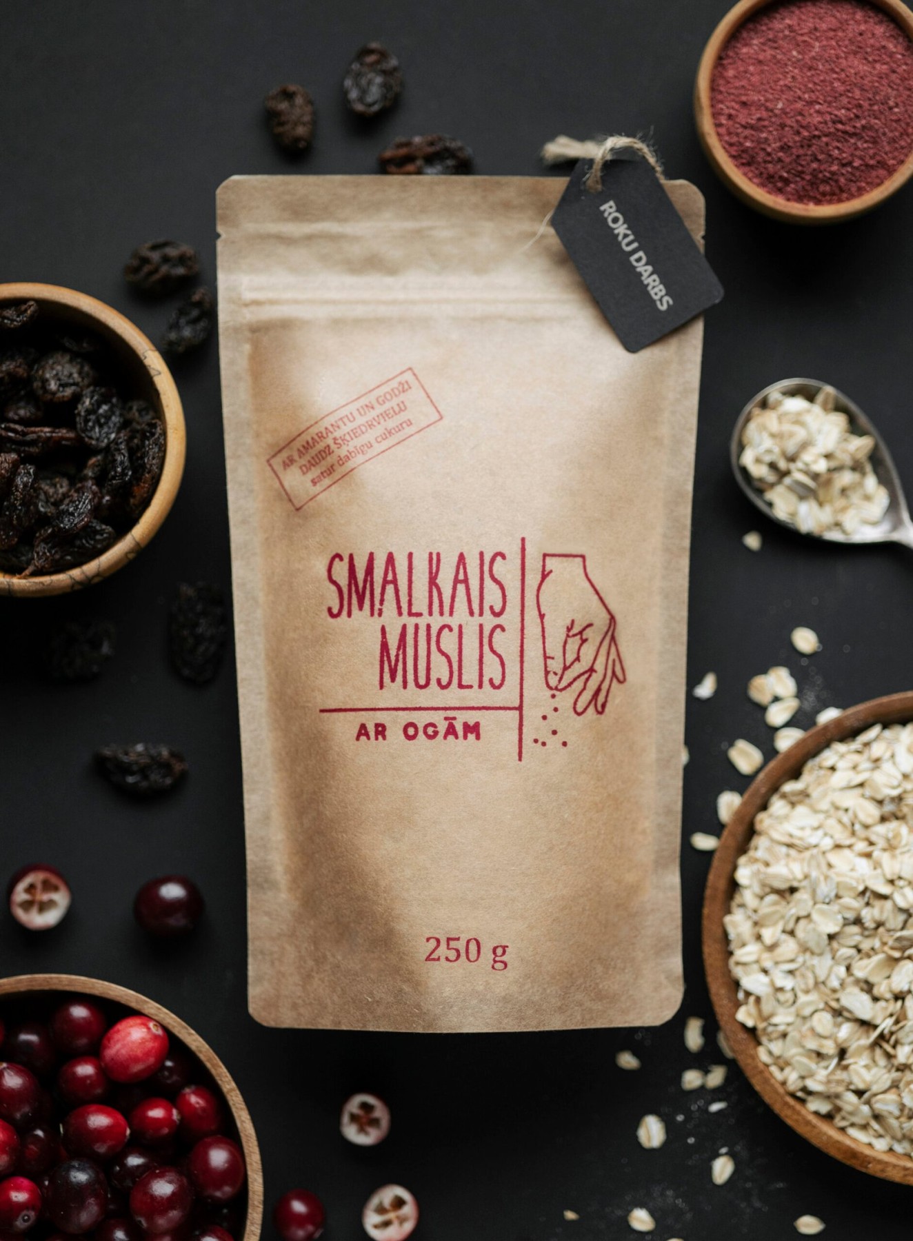 Brokastu pārslas Smalkais Muslis, ogu, musli, 250 g