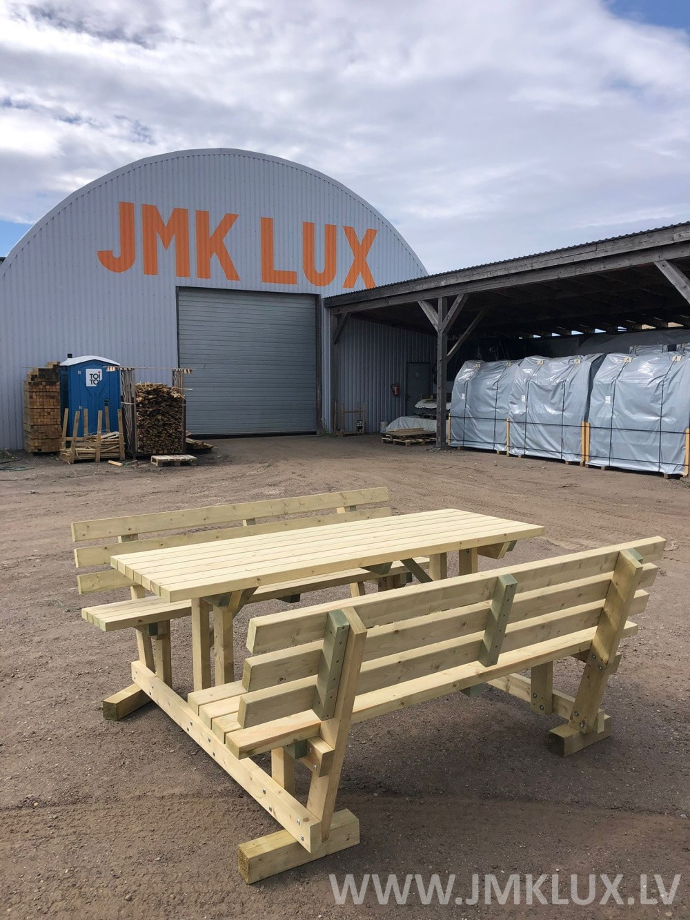Dārza mēbeļu komplekts JMK LUX, garums 200 cm, koks
