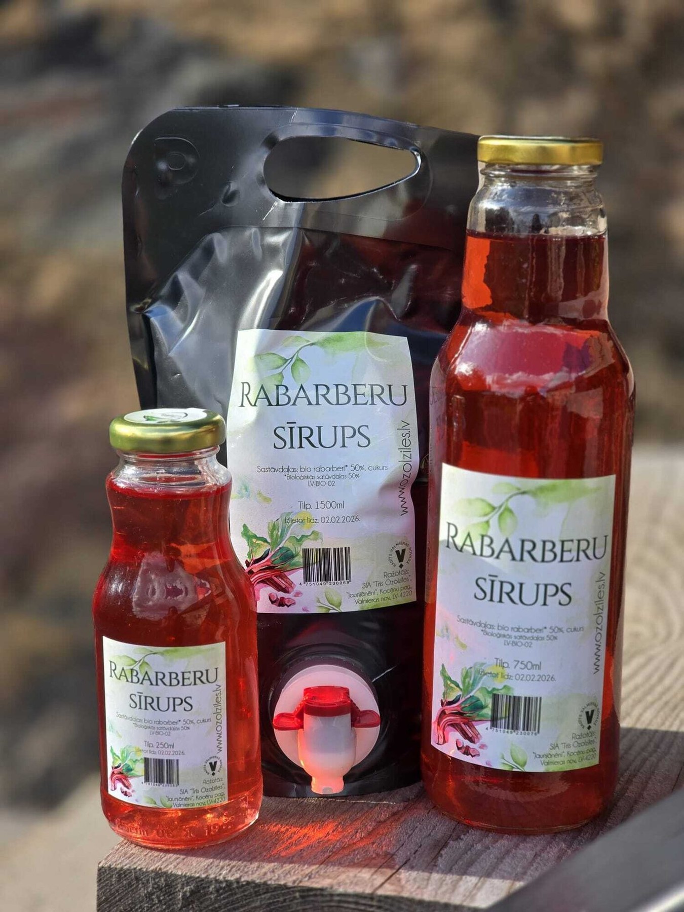 Sīrups Ozolzīles, rabarbers, 750 ml