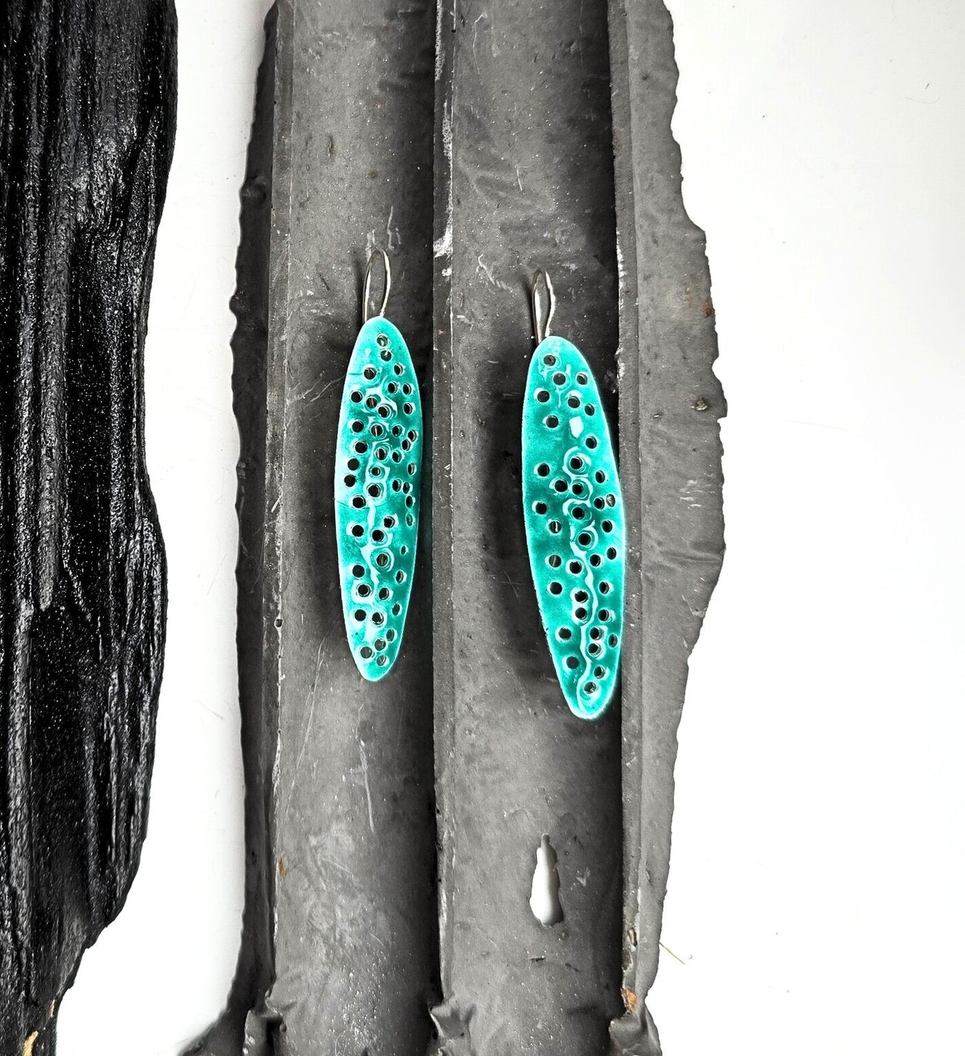 Auskari Asmane Jewellery, sudrabs 925, tirkīzzilā krāsā