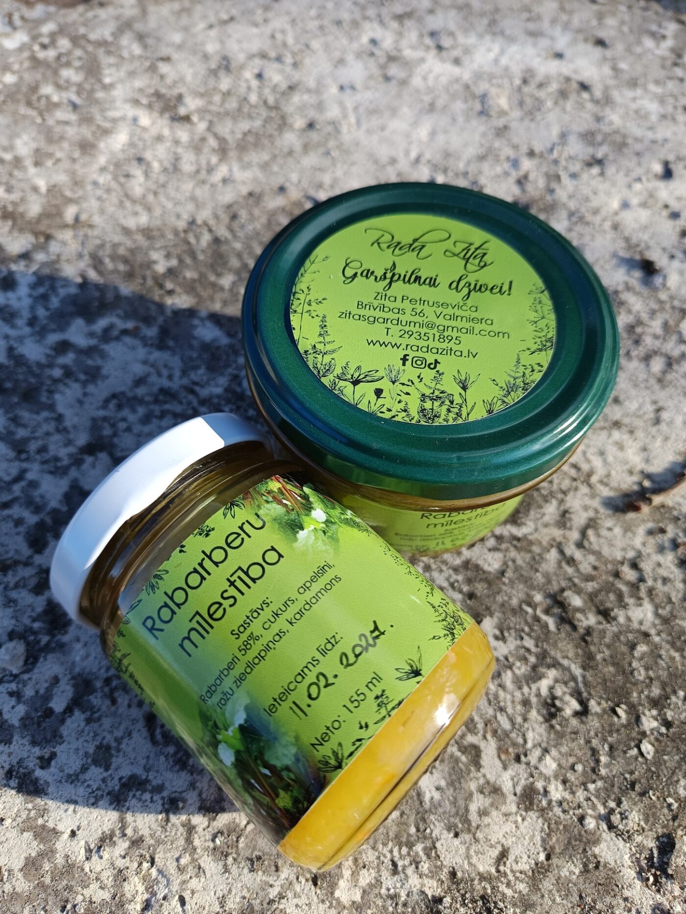 Ievārījums Rada Zita, rabarberu, 155 ml