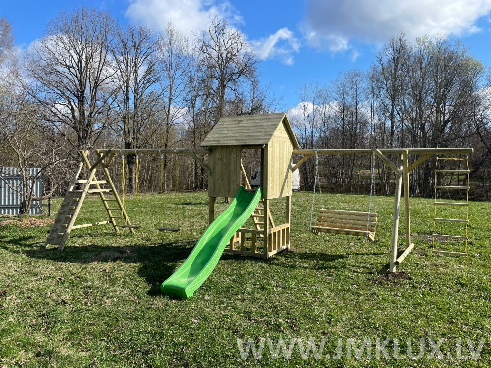 Rotaļu komplekss JMK LUX, platums 5 m, garums 8 m, koks