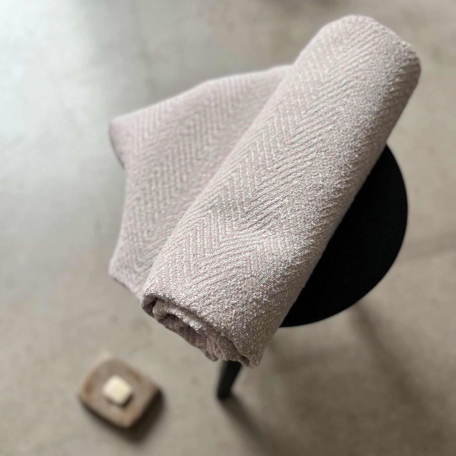 Dvielis Studio Natural, vannas, lins / kokvilna, rozā krāsā