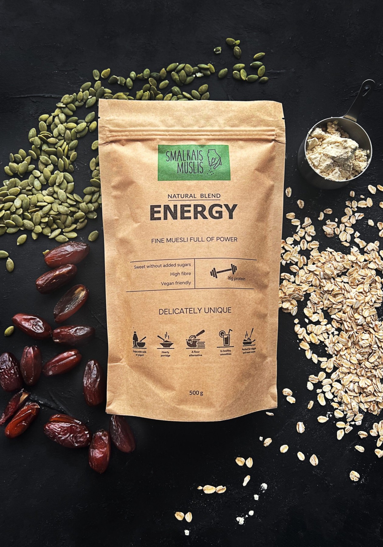 Brokastu pārslas Smalkais Muslis, natural Energy Blend