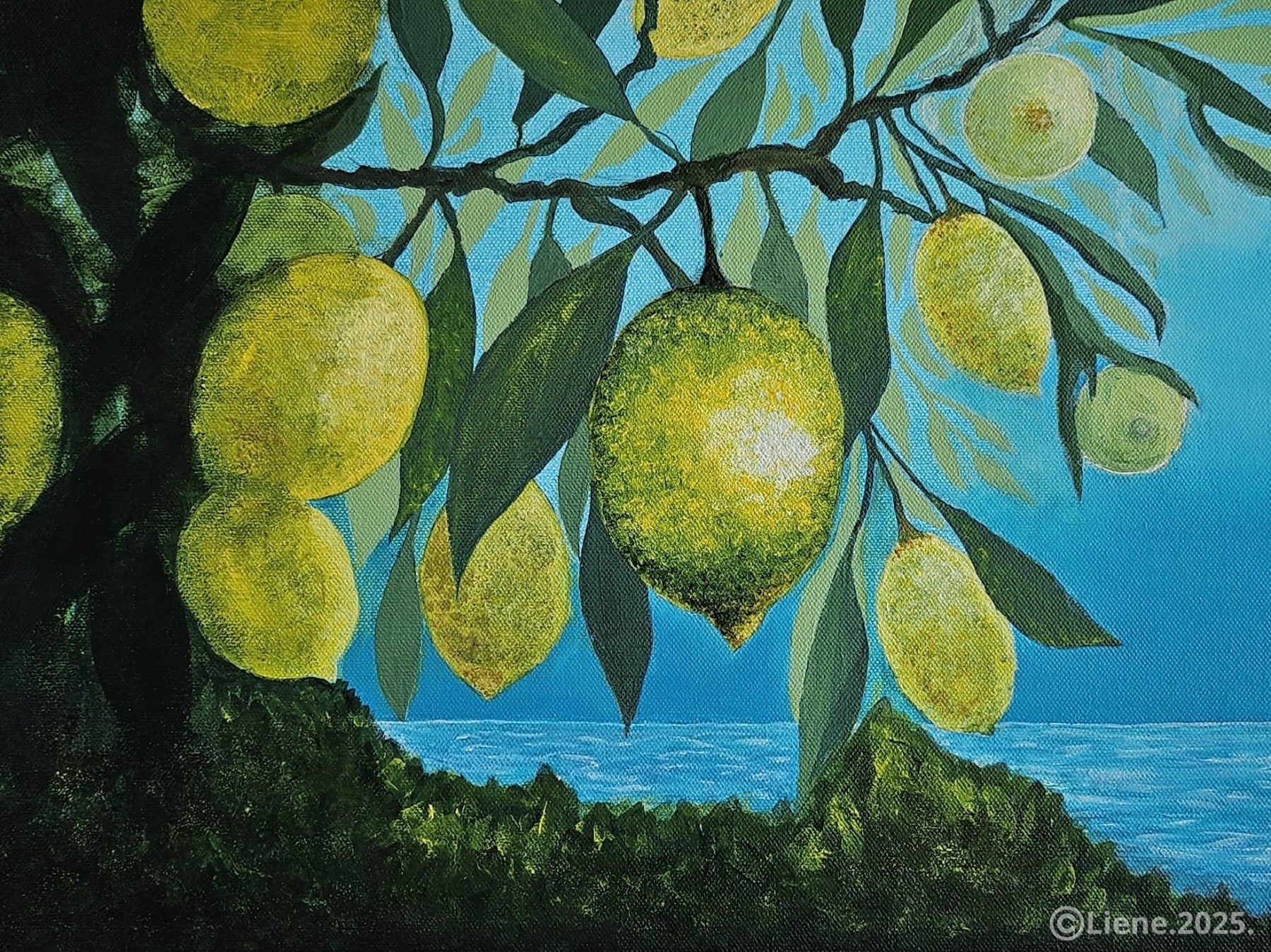 Glezna ArtPatii, 30x40, dzeltenā, zaļā, zilā krāsā