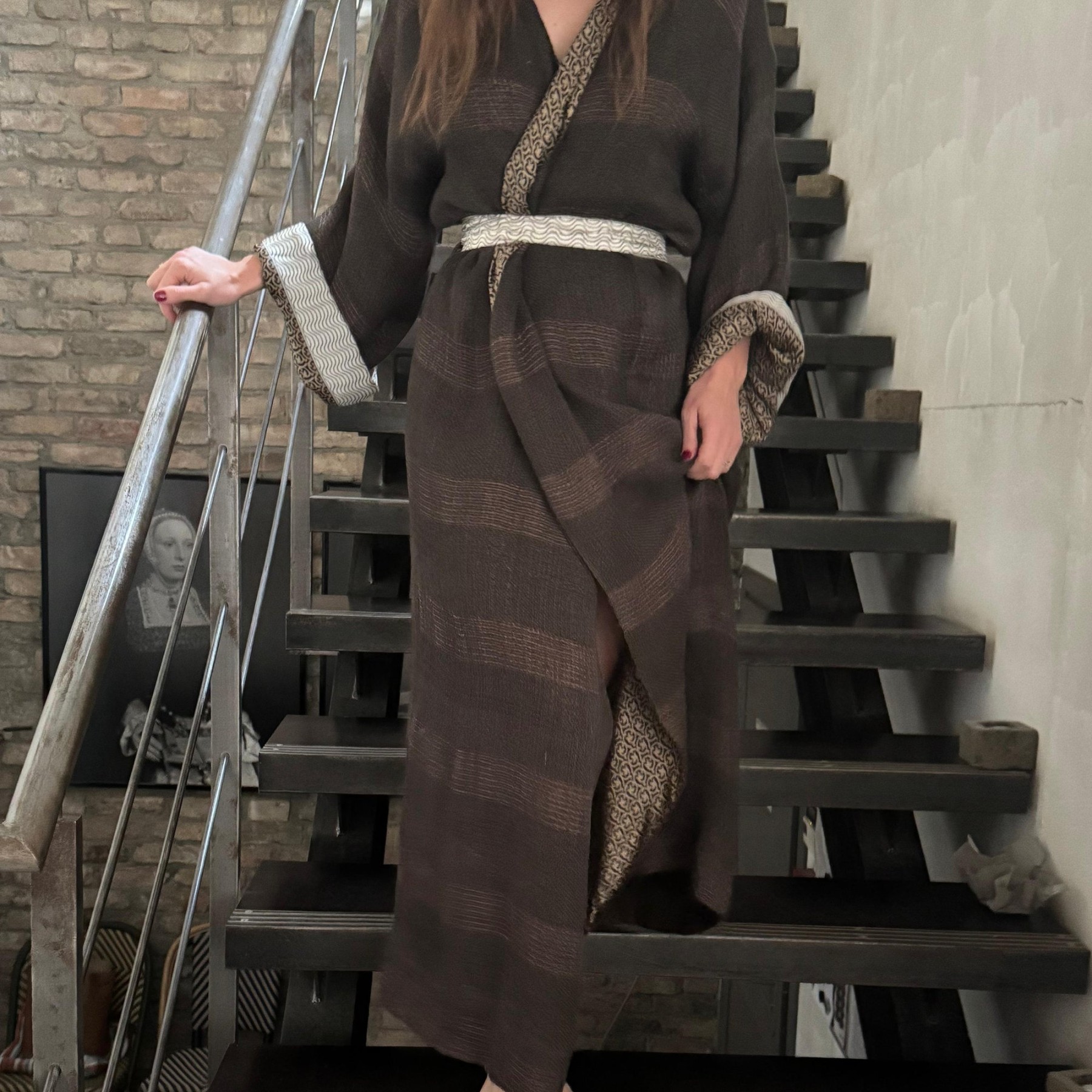 Kleita Studio Natural, L, lins, brūnā krāsā