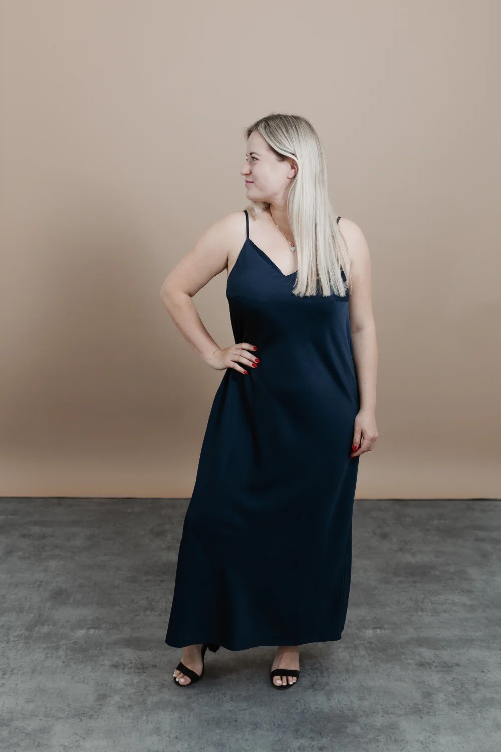 Kleita DEJAMOON, XS, M, L, XL, XXL, midi, satīns