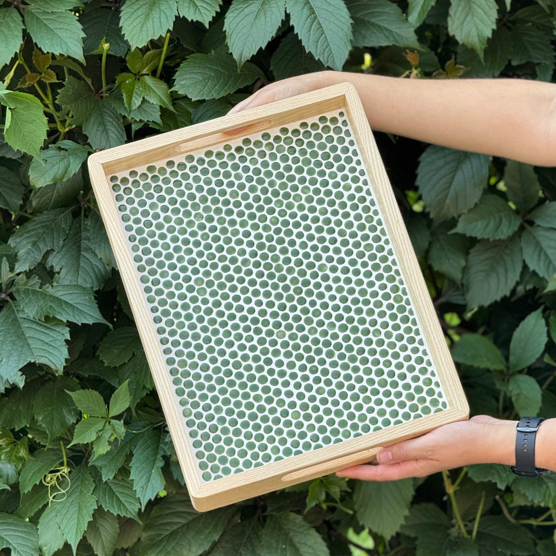 Paplāte Visi Var, 29 cm, koks, zaļā krāsā