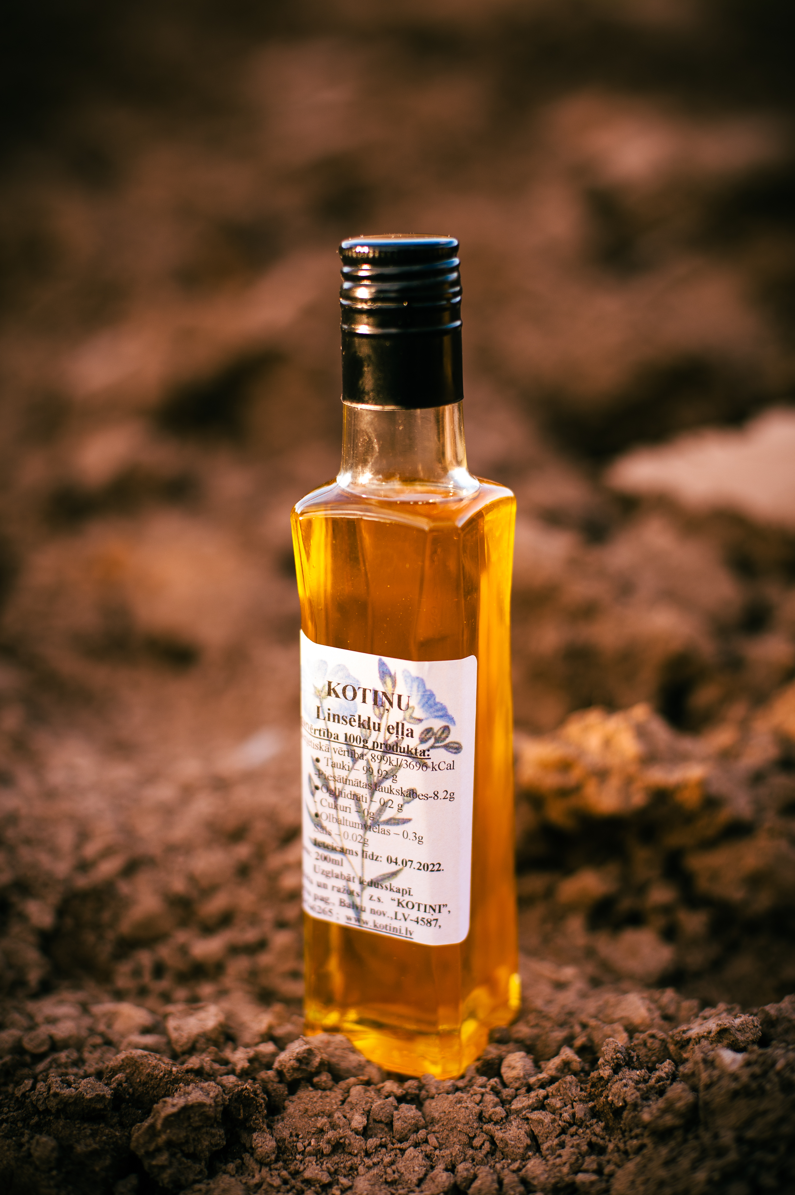 Linsēklu eļļa Kotiņi, 200 ml, aukstā spiešana