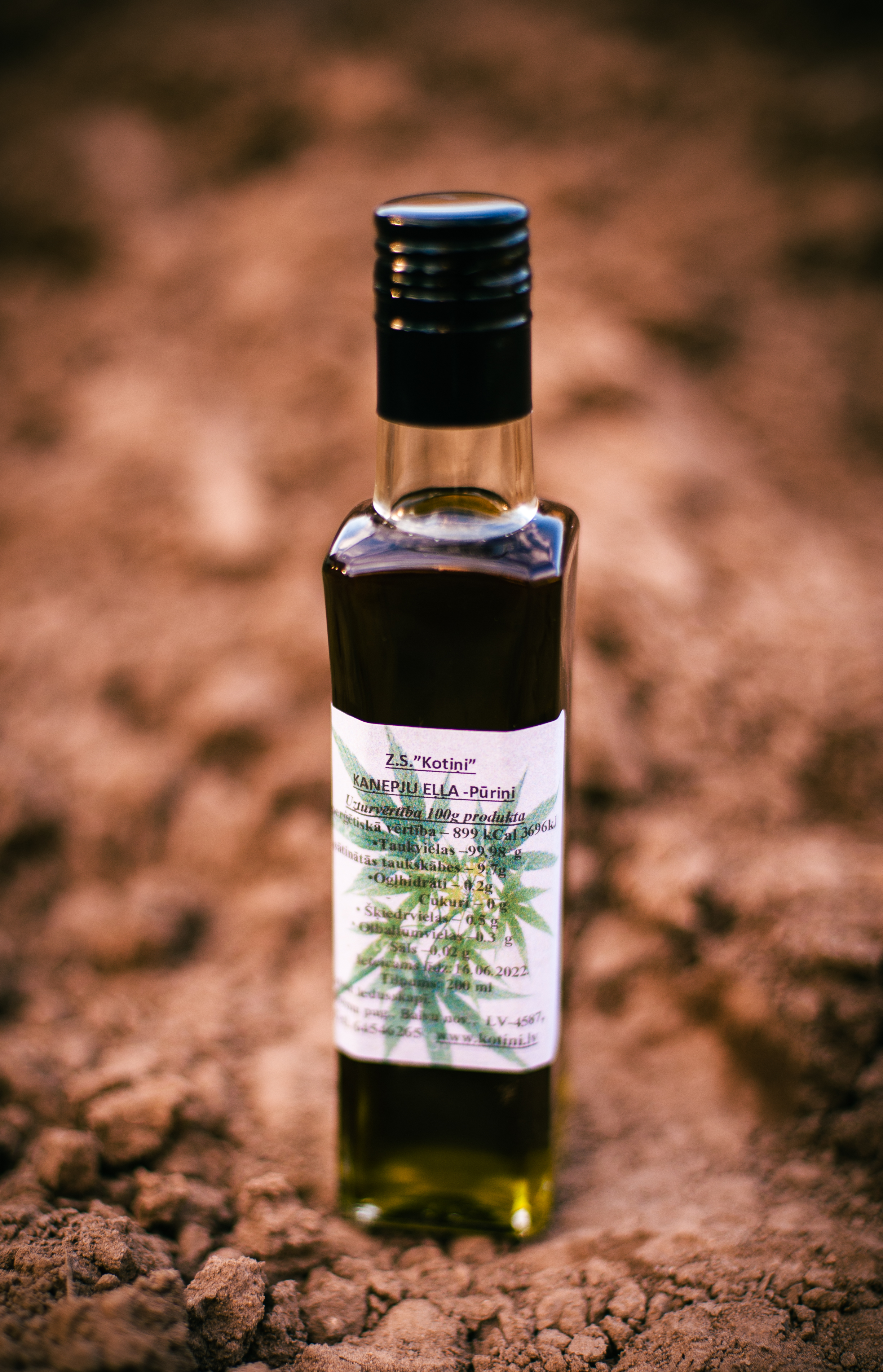 Kaņepju eļļa Kotiņi, 200 ml, aukstā spiešana
