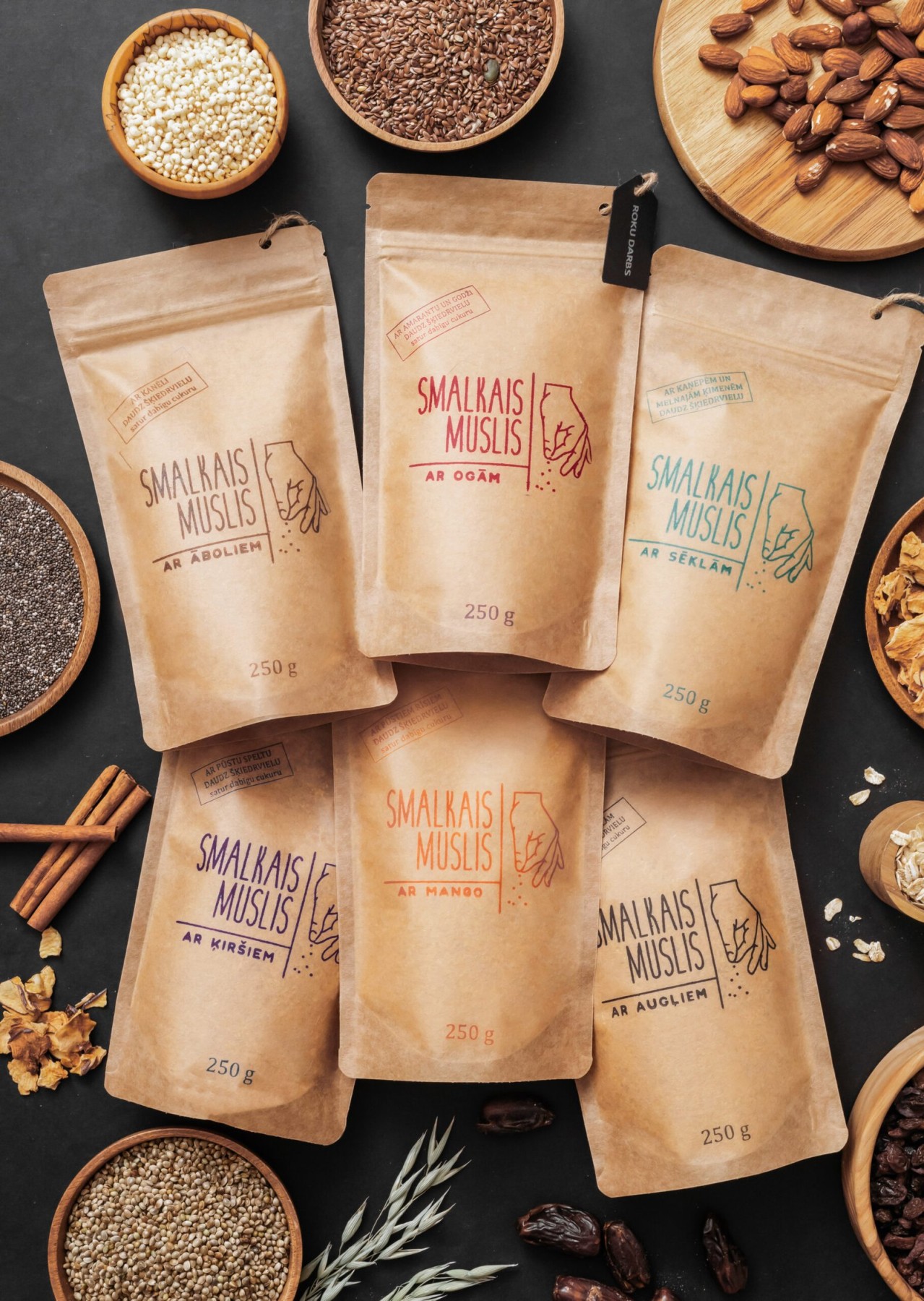 Brokastu pārslas Smalkais Muslis, komplekts 6 × 250 g, musli