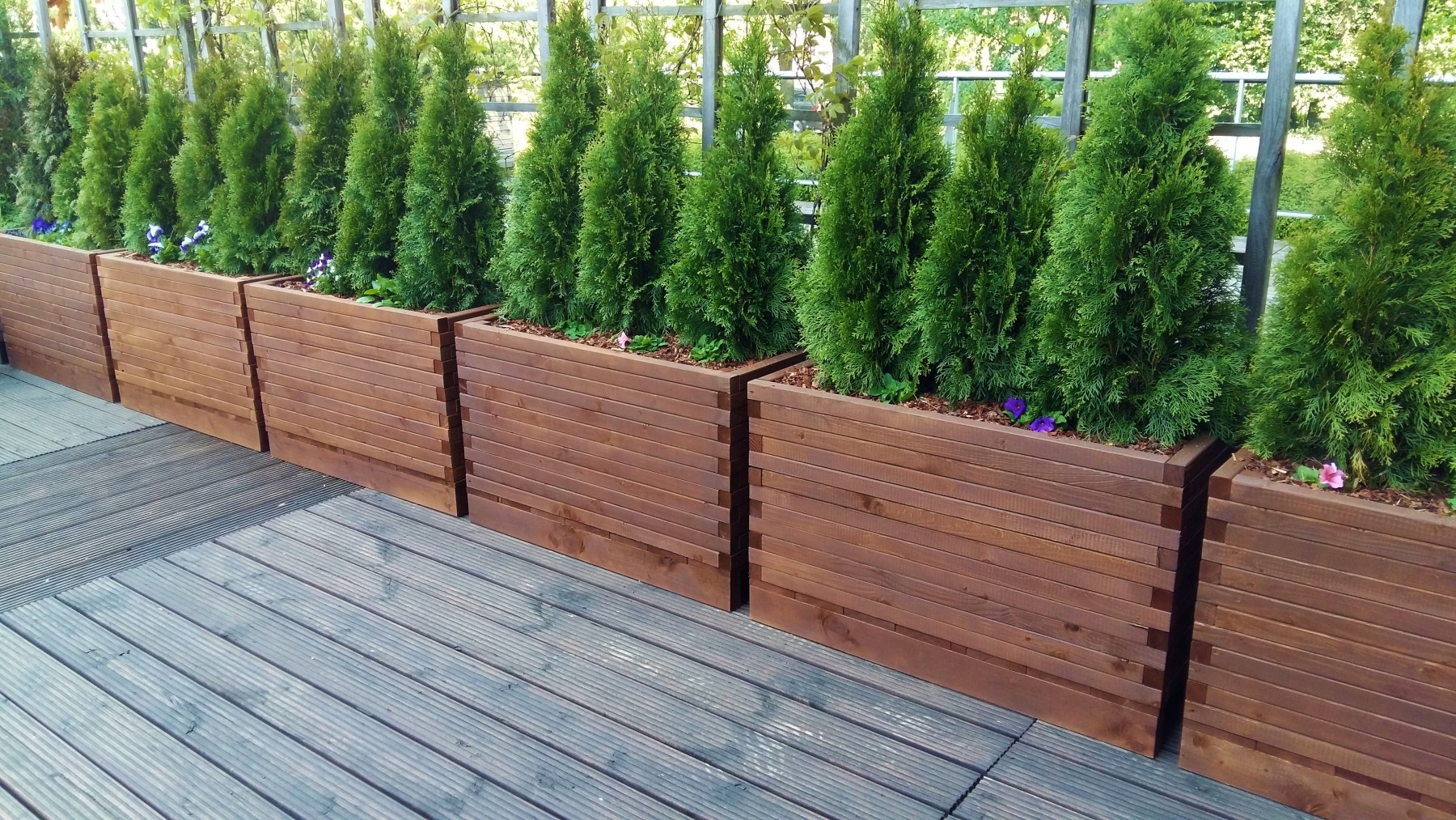 Puķu pods DKAwood, puķu kaste, platums 50 cm, garums 100 cm