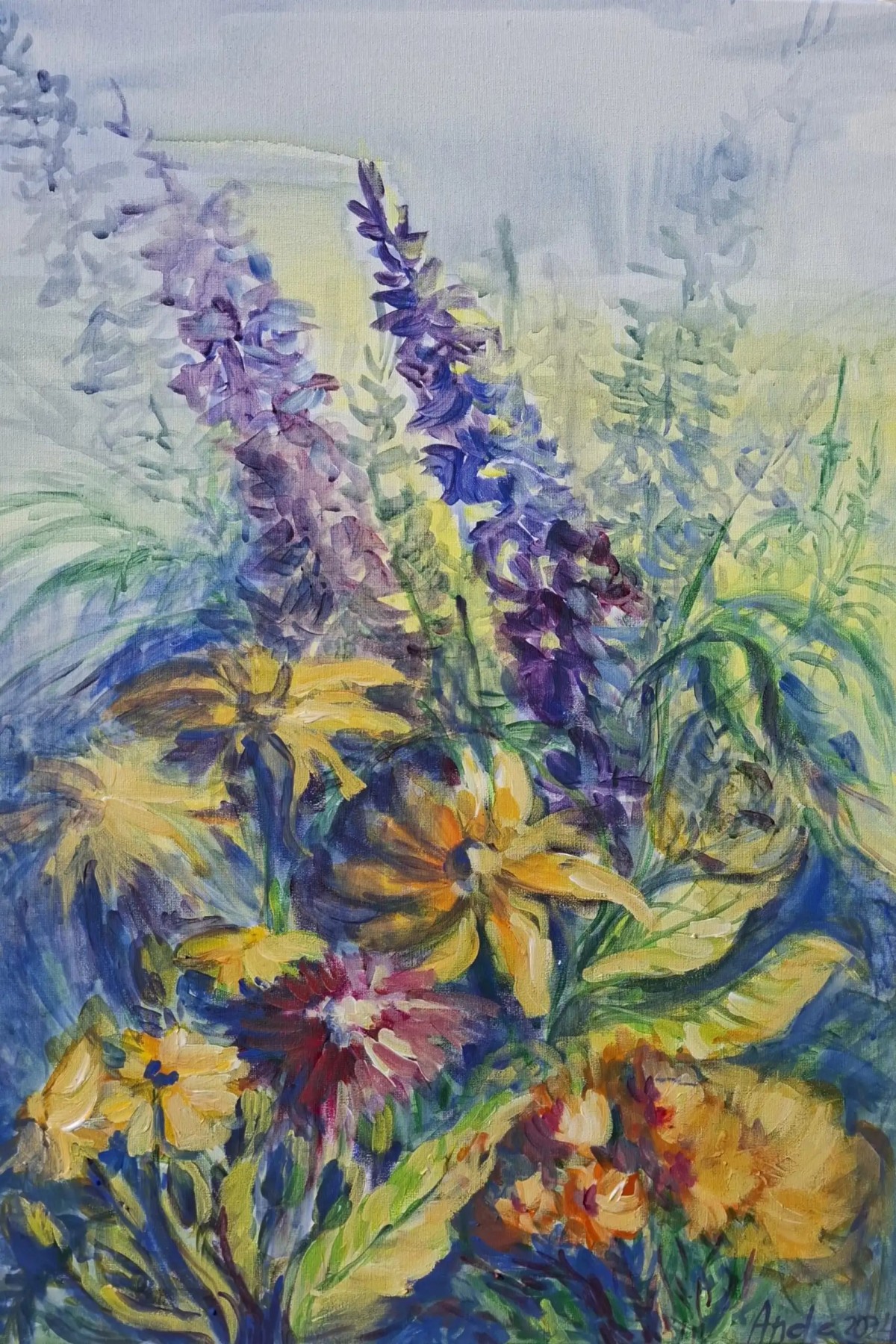 Glezna Anda Sproģe Art, violetā krāsā