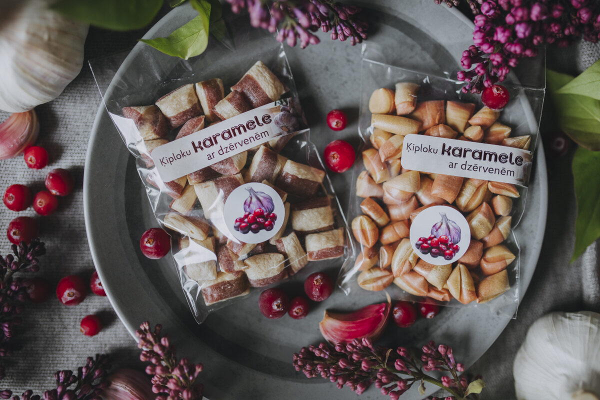 Karameles Līvānu ķiploks, ķiploku ar dzērvenēm, 50 g