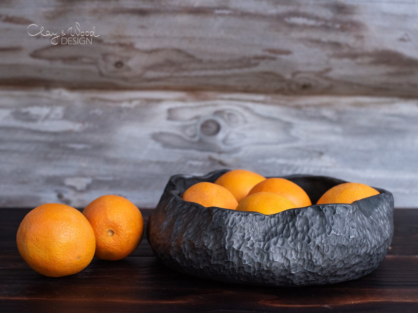Servēšanas bļoda Clay & Wood Design, 23 cm, keramika