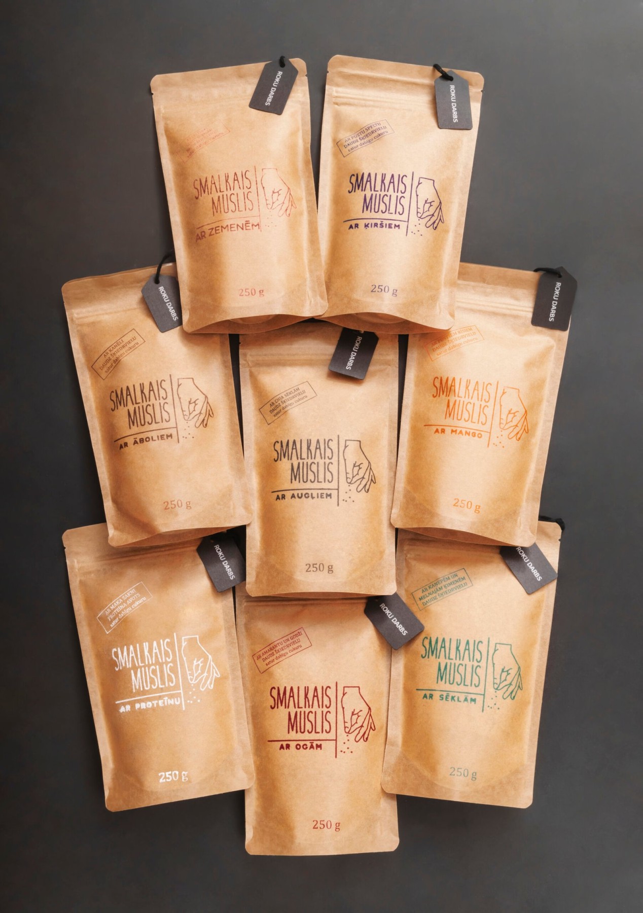 Brokastu pārslas Smalkais Muslis, komplekts 8 × 250 g, musli