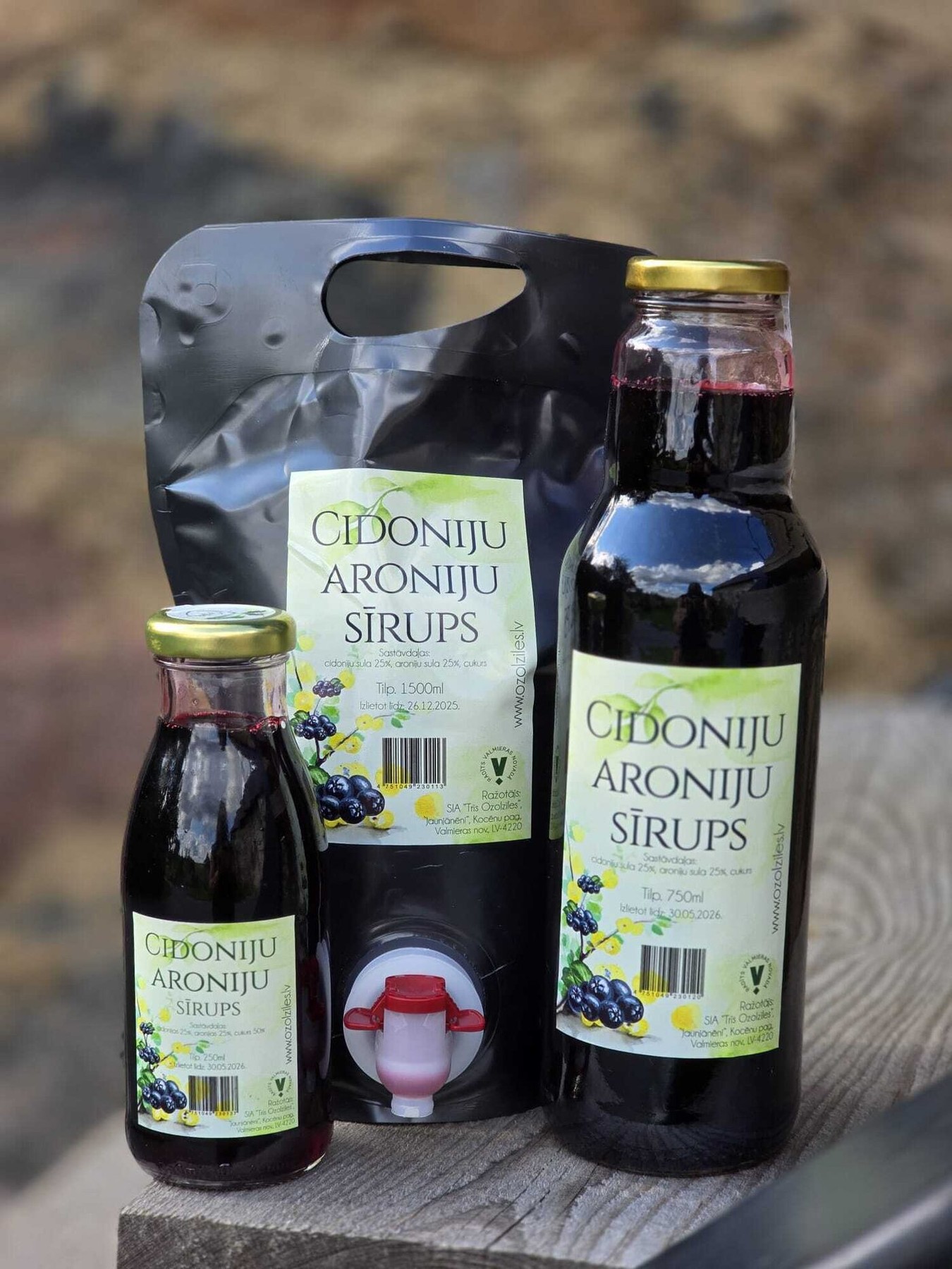 Sīrups Ozolzīles, cidonija, aronija, 750 ml