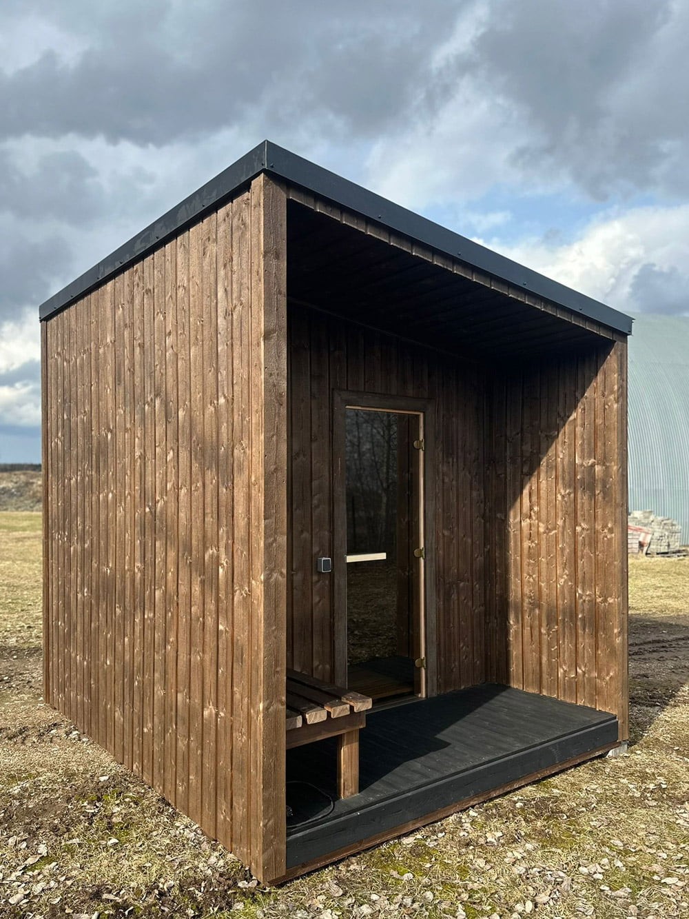 Karkasa pirts, malkas krāsns, 7,5 m², 8 personām