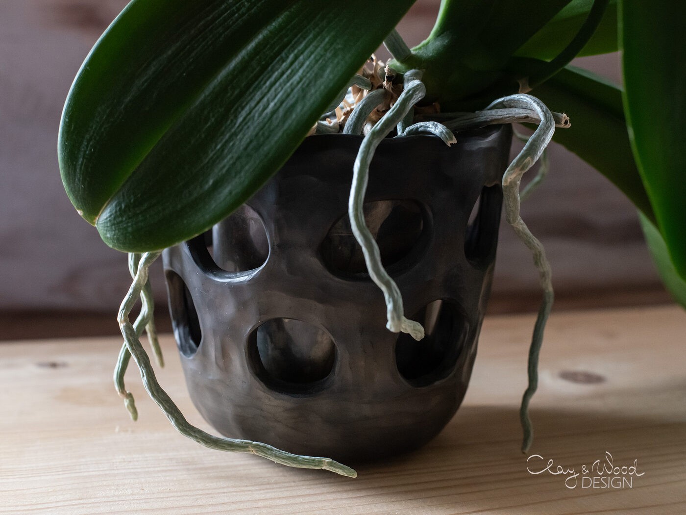 Puķu pods Clay & Wood Design, Ø 13,5 cm, augstums 13 cm