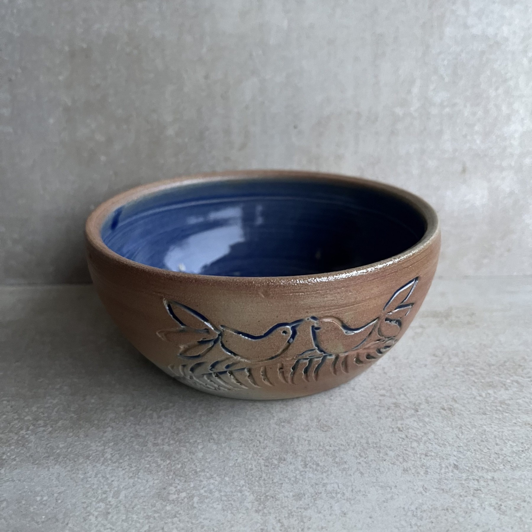 Bļoda Inga Pērkons, 11 cm, akmensmasa, brūnā, zilā krāsā