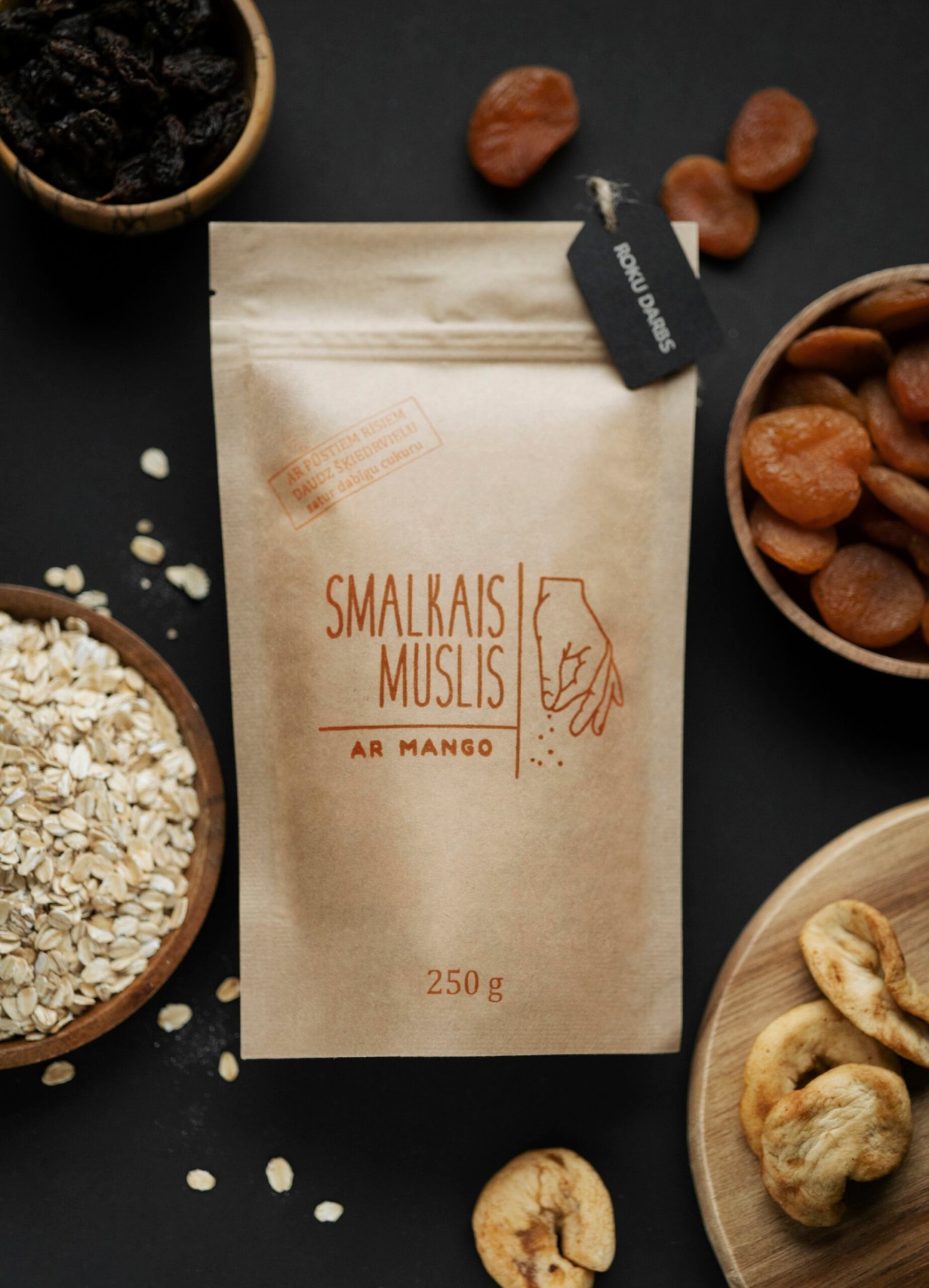 Brokastu pārslas Smalkais Muslis, mango, musli, 250 g