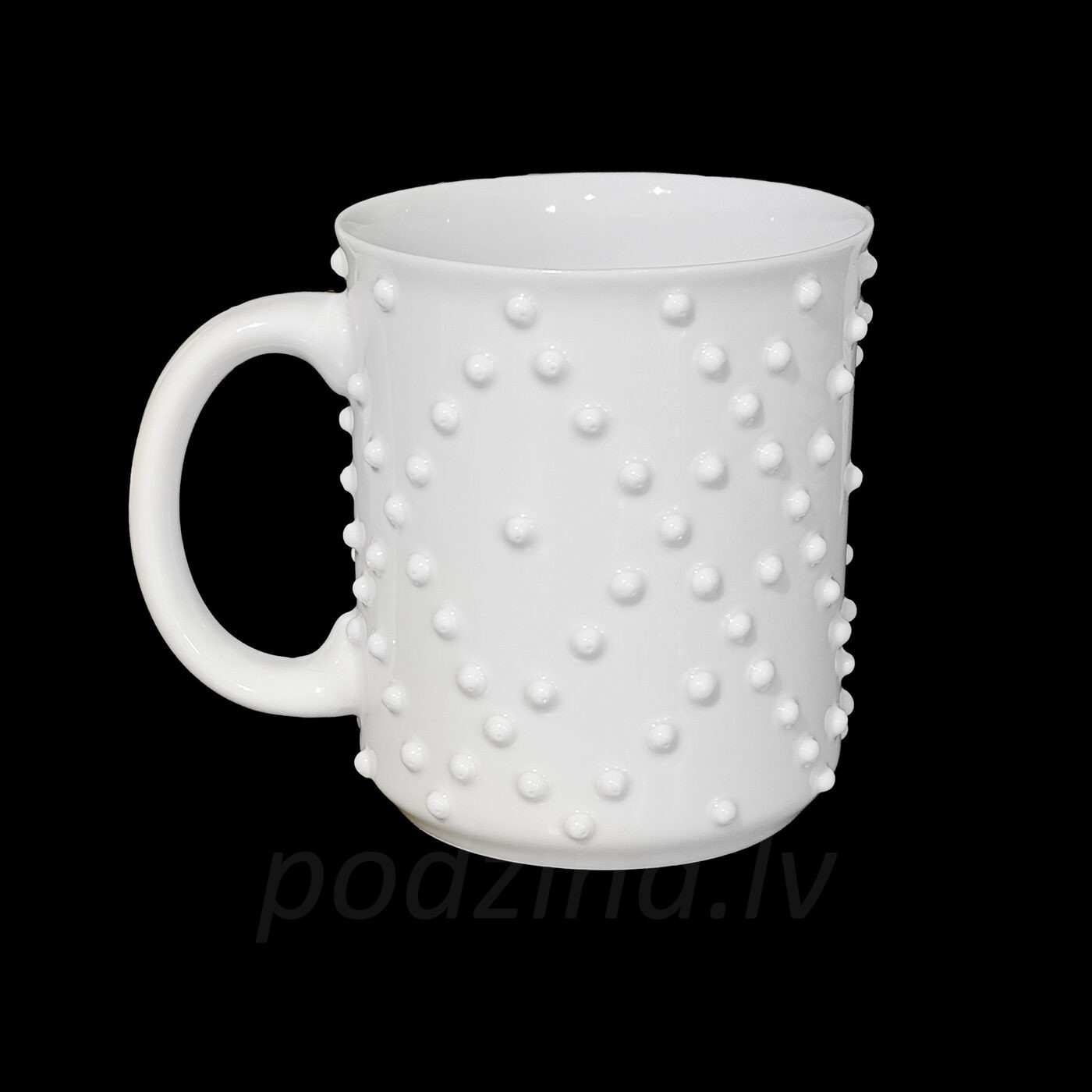 Krūze Podziņas porcelāns, 300 ml, porcelāns, baltā krāsā