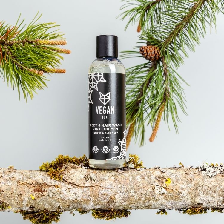 Dušas želeja Vegan Fox, koksnes aromāts, 200 ml, vīriešiem