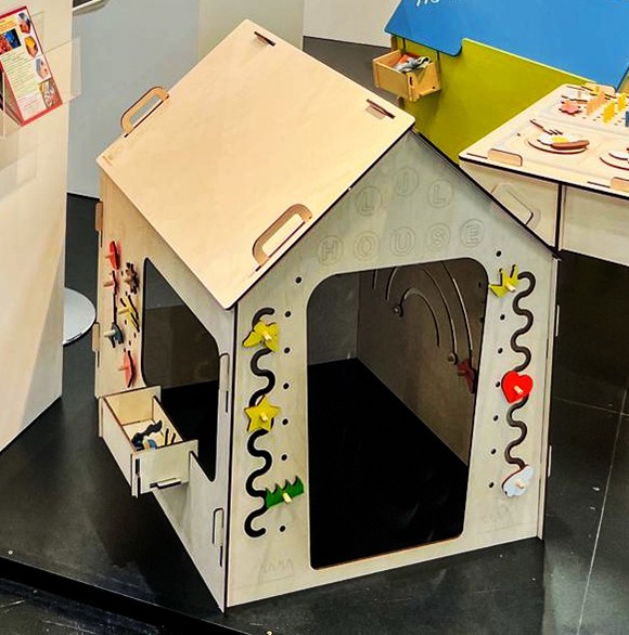 Rotaļu mājiņa LiL HOUSE, 1–2, 3–4 g., platums 0,65 m, koks