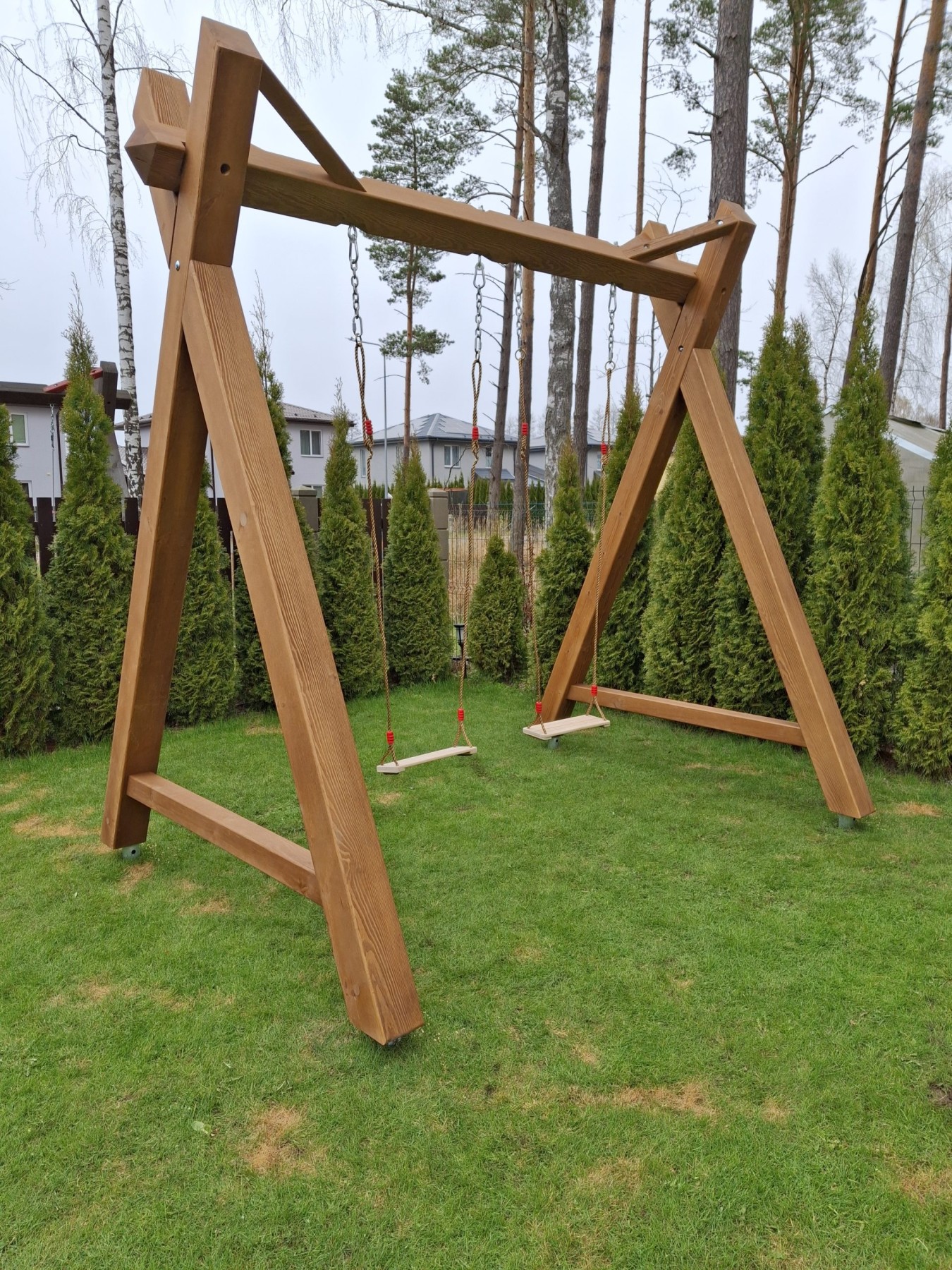 Bērnu šūpoles Timber Dream, klasiskās, koks, brūnā krāsā