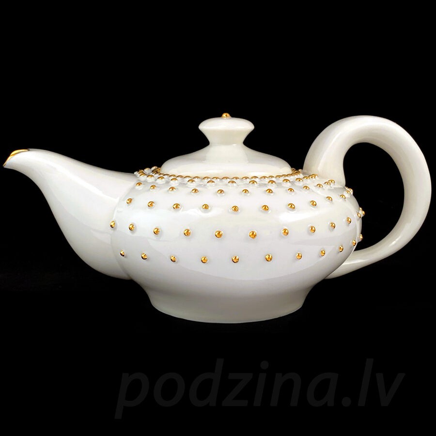 Servēšanas trauki Podziņas porcelāns, baltā, zelta krāsā