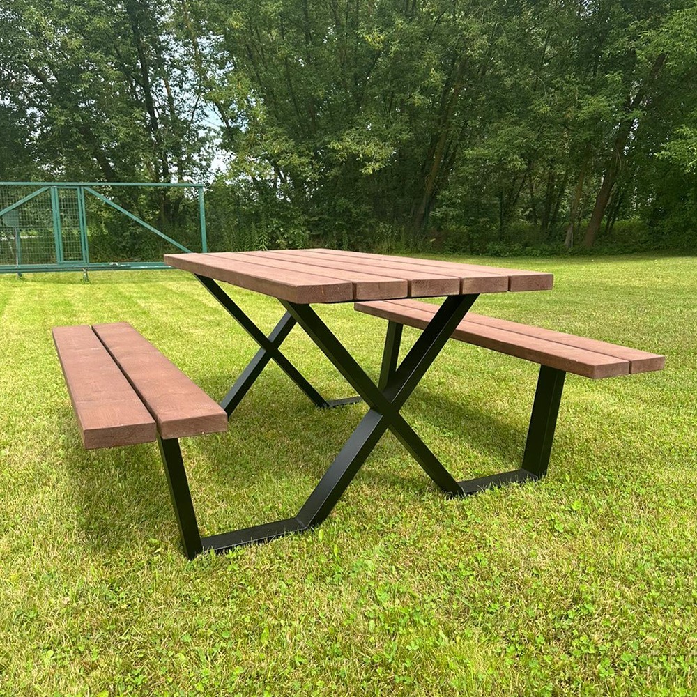 Dārza mēbeļu komplekts DM GRILL Piknika galds X, 80 kg, koks