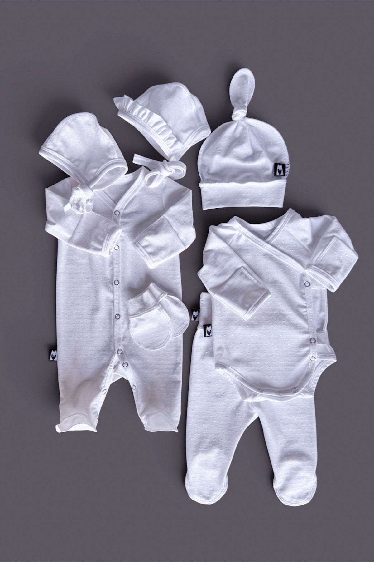 Zīdaiņu komplekts BaraBeku Kids, 50, 56 cm, baltā krāsā