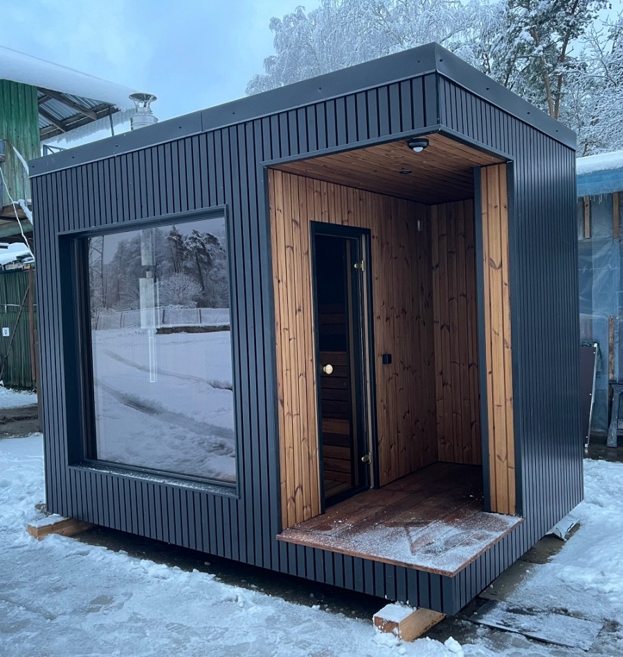 Karkasa pirts, malkas krāsns, 8,64 m²