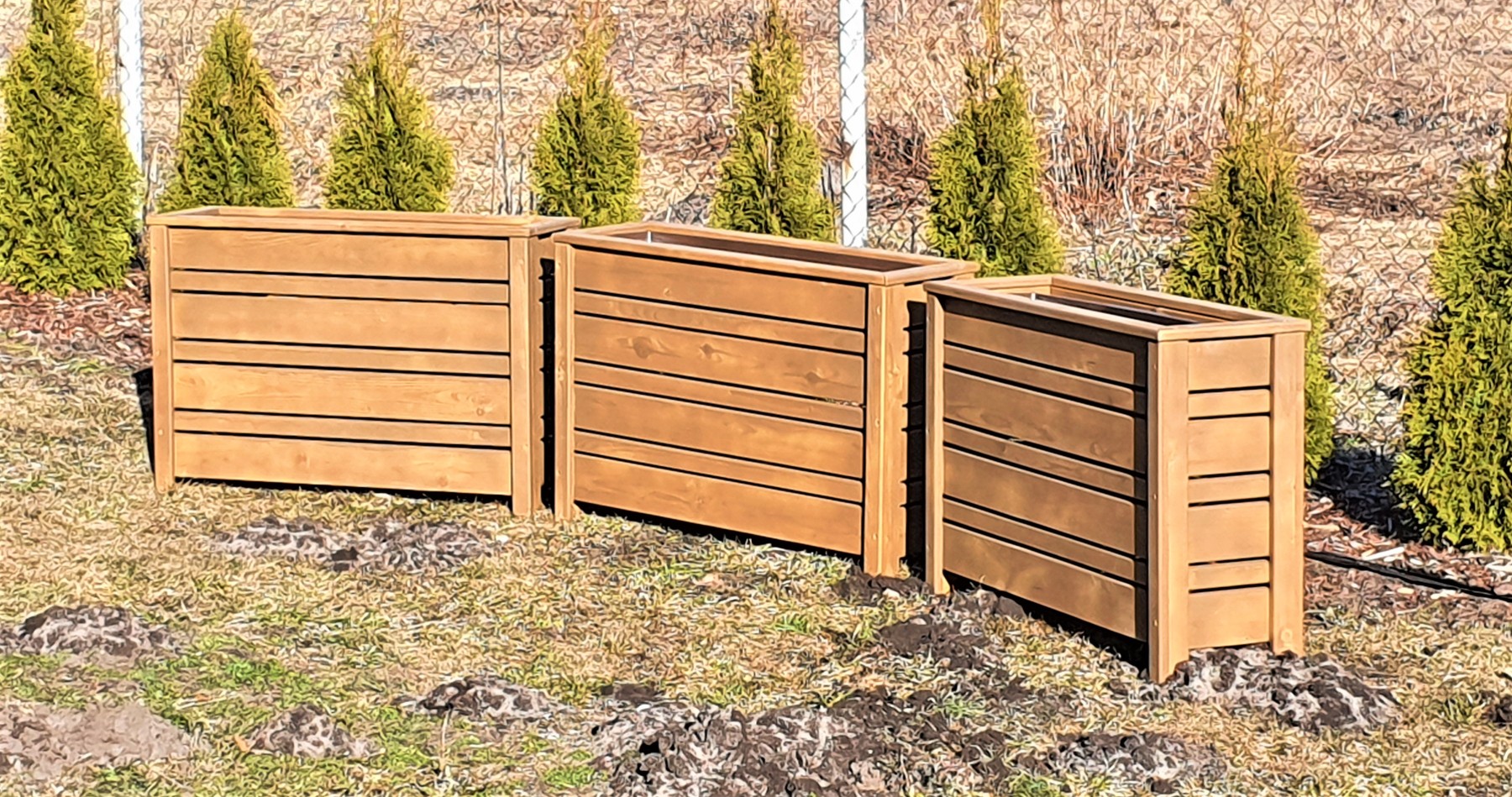 Puķu pods DKAwood, puķu kaste, platums 30 cm, garums 90 cm