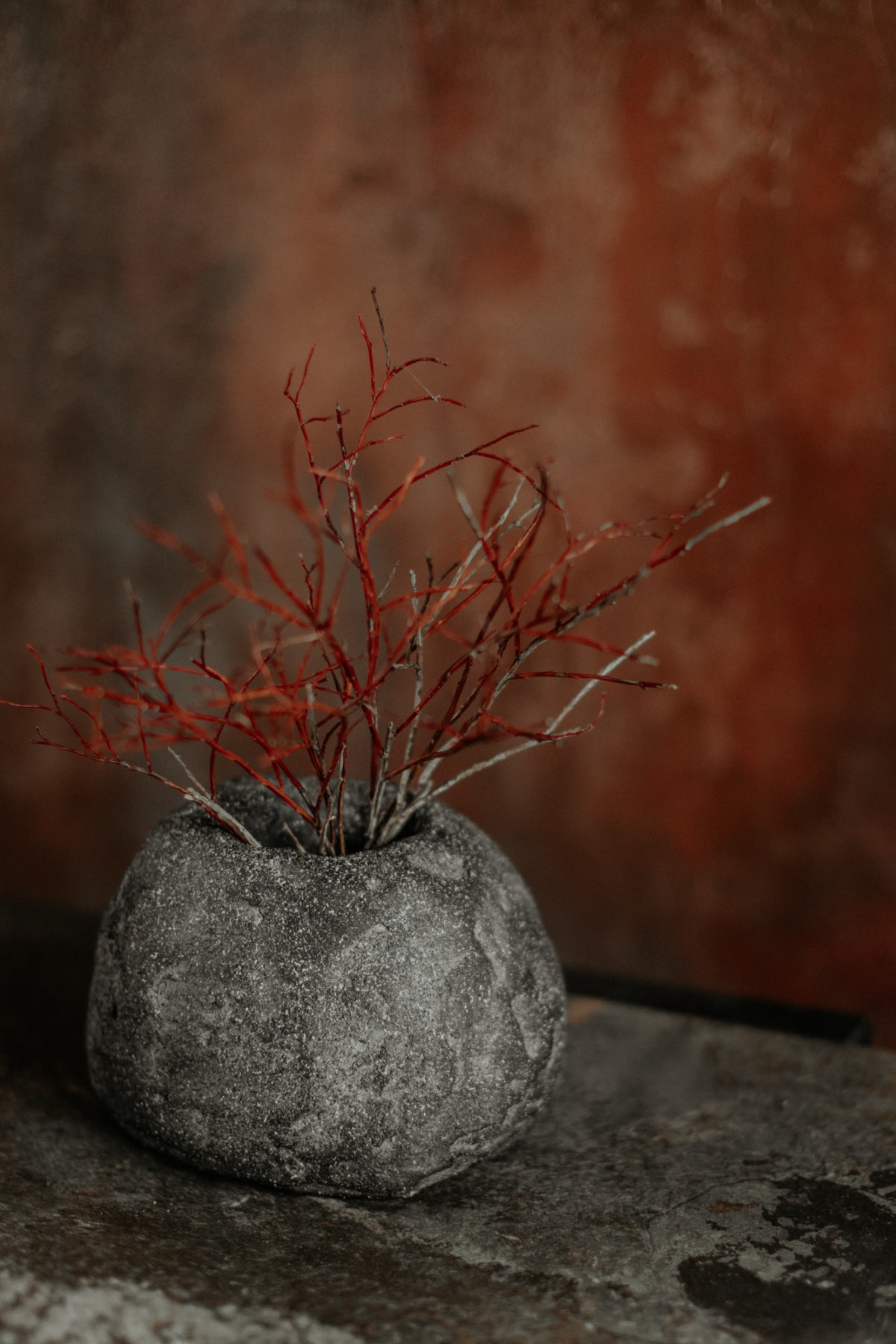 Vāze Artterrace, augstums 16 cm, pelēkā krāsā