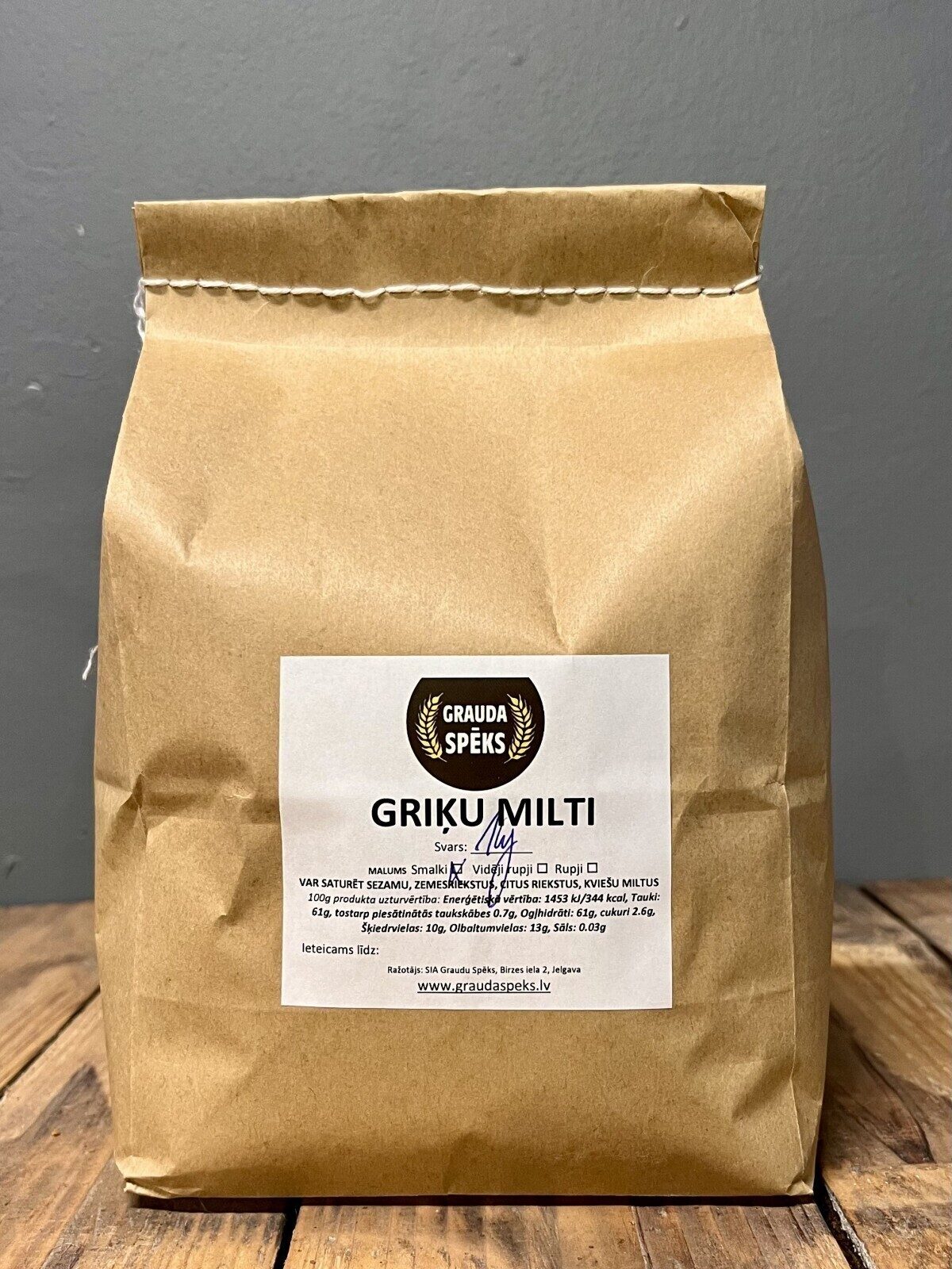 Griķu milti Grauda Spēks, smalka maluma, 1 kg