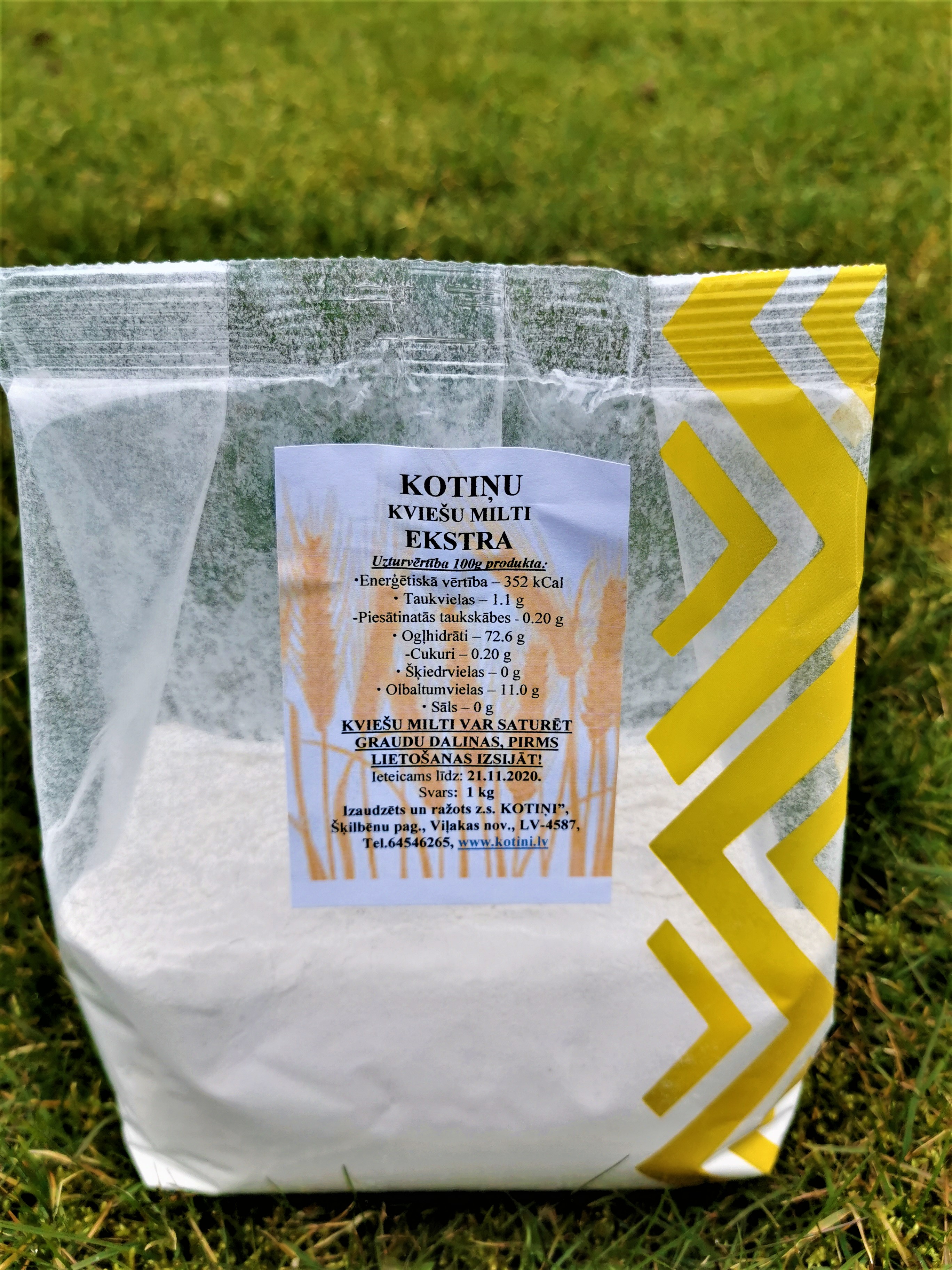 Kviešu milti Kotiņi, smalka maluma, 1 kg