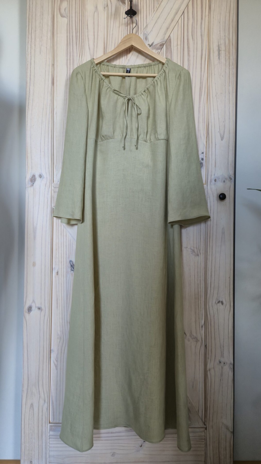 Kleita Feel the Style, XS, S, M, L, maksi, lins, zaļā krāsā