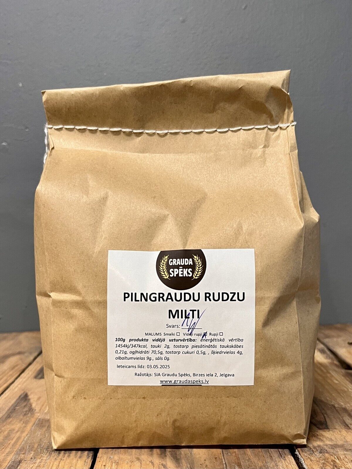 Rudzu milti Grauda Spēks, pilngraudu, vidēja maluma, 1 kg